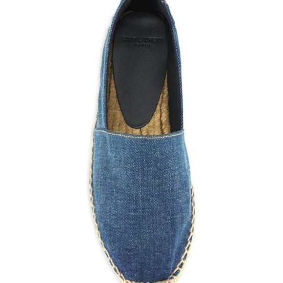 Saint Laurent Men's Espadrille YSL Denim Logo Espadrilles - NIB - Picture 3 of 4